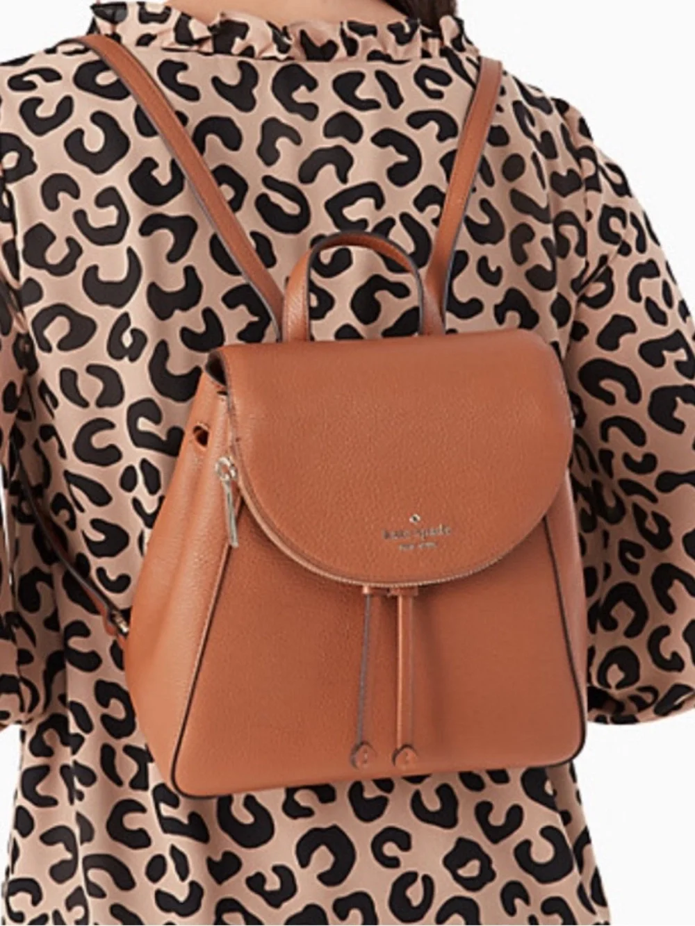 Kate Spade Leila Medium Flap Brown Backpack
